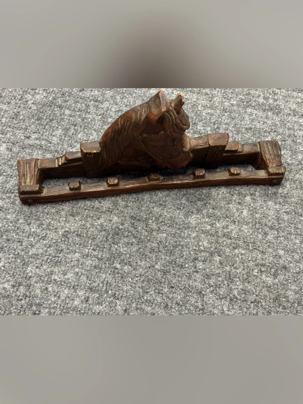 Rustic 1960s Horse Wall Rack for Pipes or Ties